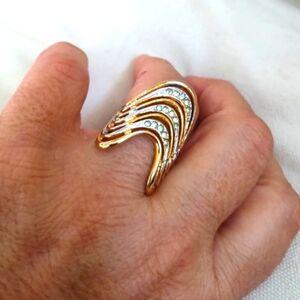 Ring 18k gold plated ring vintage 1980s size 6.5 women ciro